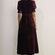 Elodie Silk Velvet Dress - Plum