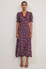 Eloise Dress - Aubergine Spaced Floral