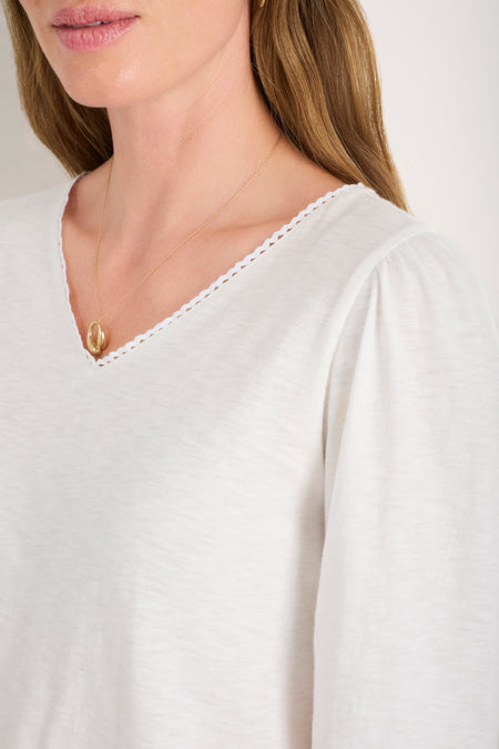 Elyna 3/4 Sleeve Tee - White