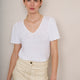 Elyna Ric Rac Linen Tee - White