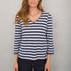 Elyna Tee - Midnight/Ivory Stripe