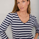 Elyna Tee - Midnight/Ivory Stripe
