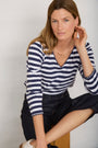 Elyna Tee - Midnight/Ivory Stripe