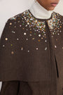 Erica Davies x WYSE Embroidered Coat - Brown Check