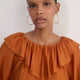 Erica Davies x WYSE Ruffle Blouse - Rust