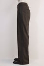 Erica Davies x WYSE Wool Trouser - Brown Check Side Stripe