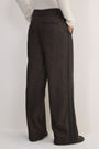 Erica Davies x WYSE Wool Trouser - Brown Check Side Stripe