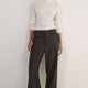 Erica Davies x WYSE Wool Trouser - Brown Check Side Stripe