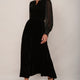 Eva Silk Velvet Dress - Black