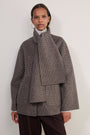 Evie Reversible Scarf Coat - Chocolate Check