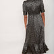 Fabienne Silk Dress - Grey Leopard