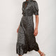 Fabienne Silk Dress - Grey Leopard
