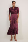 Fabienne Silk Dress - Plum Spot