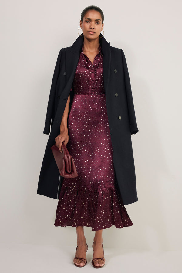 Fabienne Silk Dress - Plum Spot