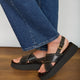 Fern Cross Over Platform Sandal - Black
