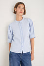 Fiona Blouse - Powder Blue Stripe