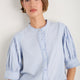 Fiona Blouse - Powder Blue Stripe