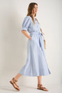 Fiona Shirt Dress - Powder Blue Stripe