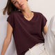 Fleur Linen Cotton V-Neck Tank - Raisin