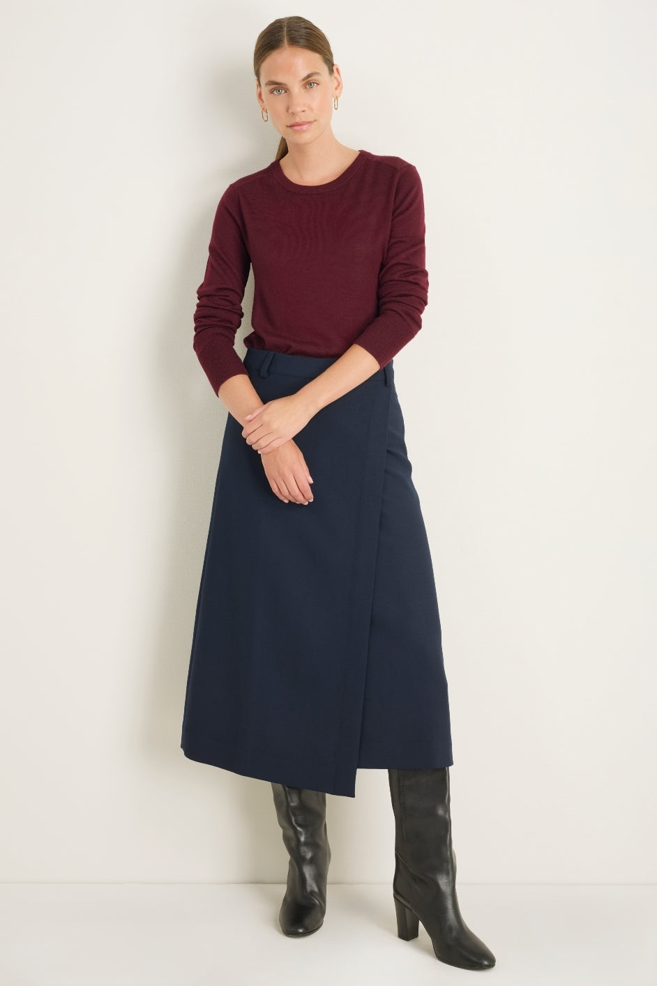 Fleur Merino Jumper - Deep Fig