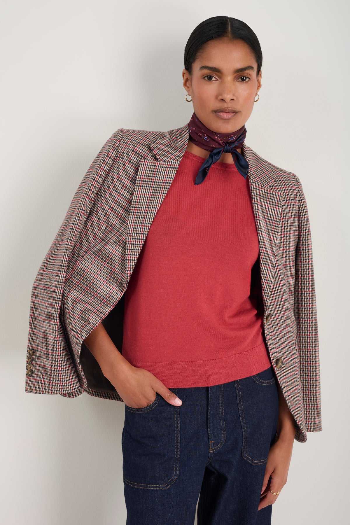 Serena Silk Scarf - Plum Sprig