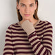 Fleur Merino Jumper - Oat/Deep Fig Stripe