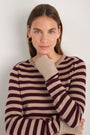 Fleur Merino Jumper - Oat/Deep Fig Stripe