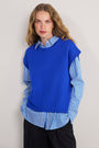 Fleur Merino Tank - Cobalt Blue