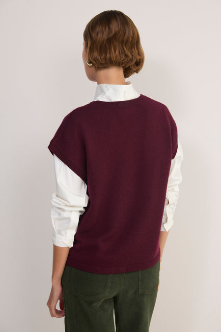 Fleur Merino Tank - Deep Fig