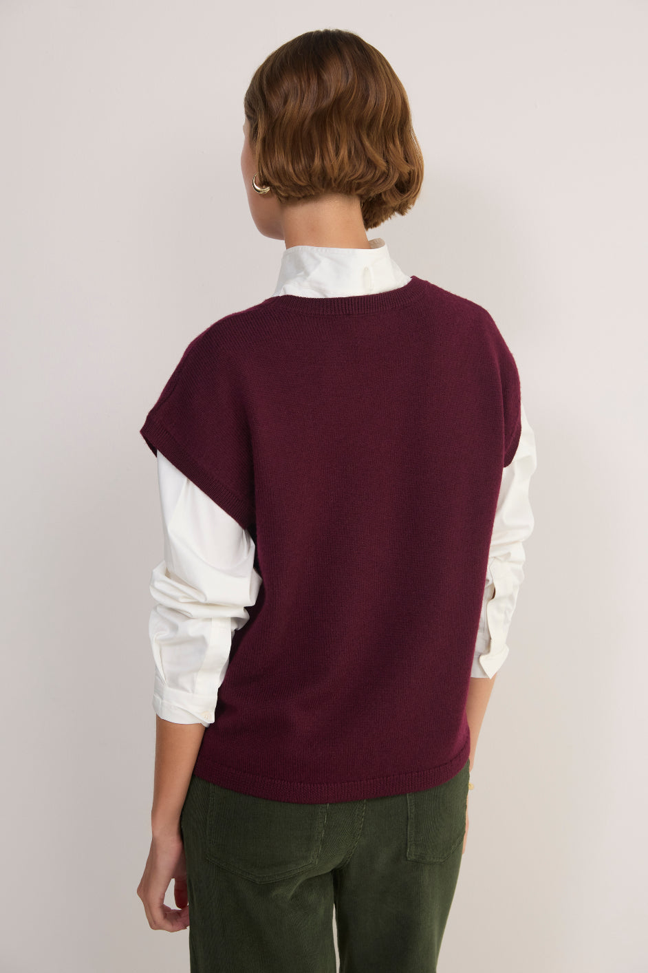 Fleur Merino Tank - Deep Fig