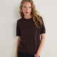 Fleur Short Sleeve Tee - Cognac/Midnight Metallic Stripe