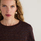 Fleur Short Sleeve Tee - Cognac/Midnight Metallic Stripe