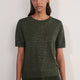 Fleur Short Sleeve Tee - Green/Midnight Metallic Stripe