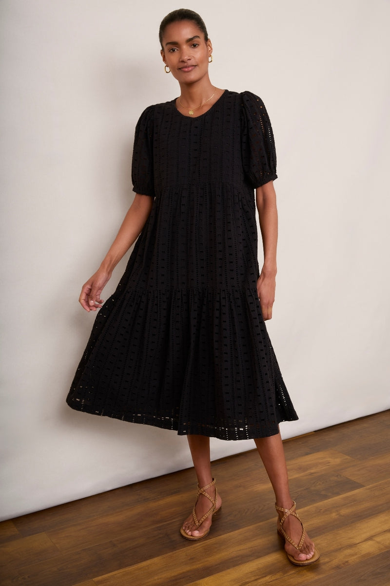 Fleurice Broderie Dress - Black