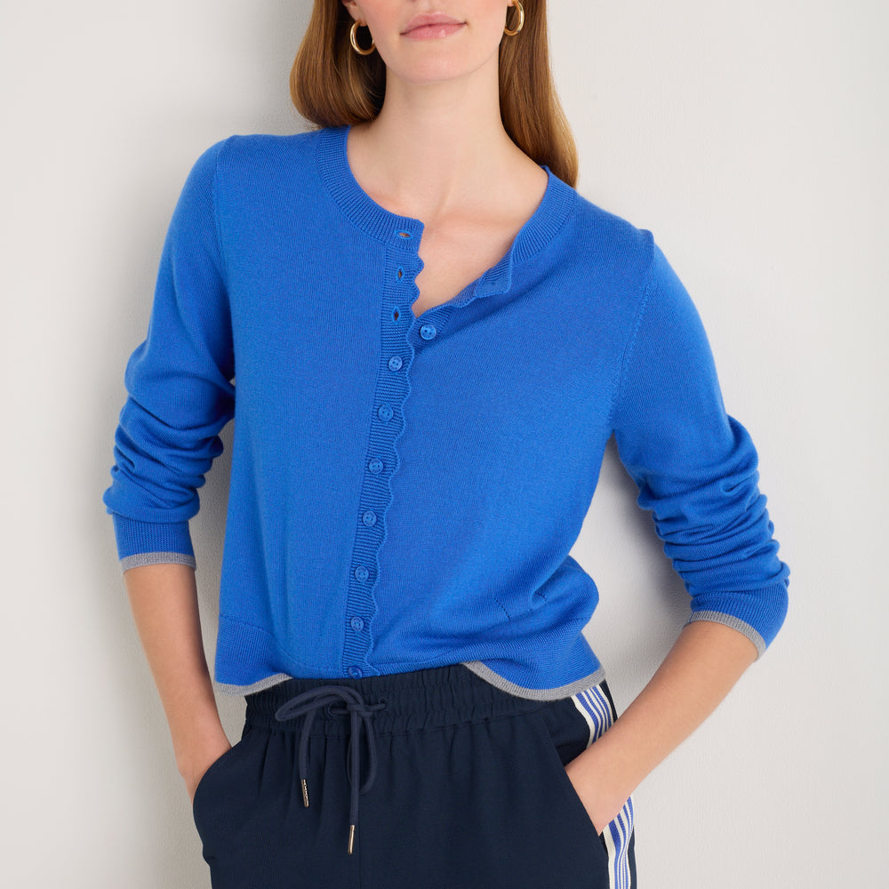 Fleurine Cropped Cardigan - Cobalt Blue