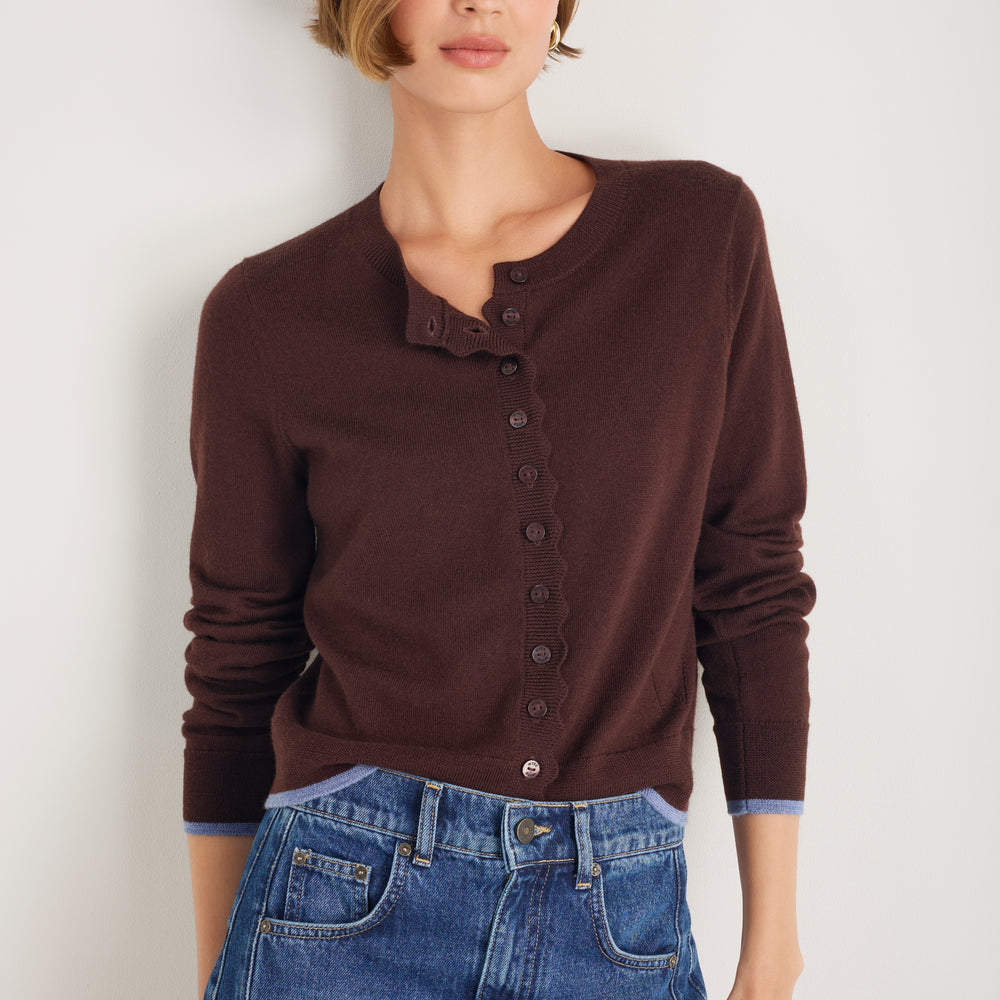Fleurine Cropped Cardigan - Cocoa