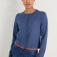 Fleurine Cropped Cardigan - Denim Blue Melange