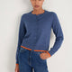 Fleurine Cropped Cardigan - Denim Blue Melange