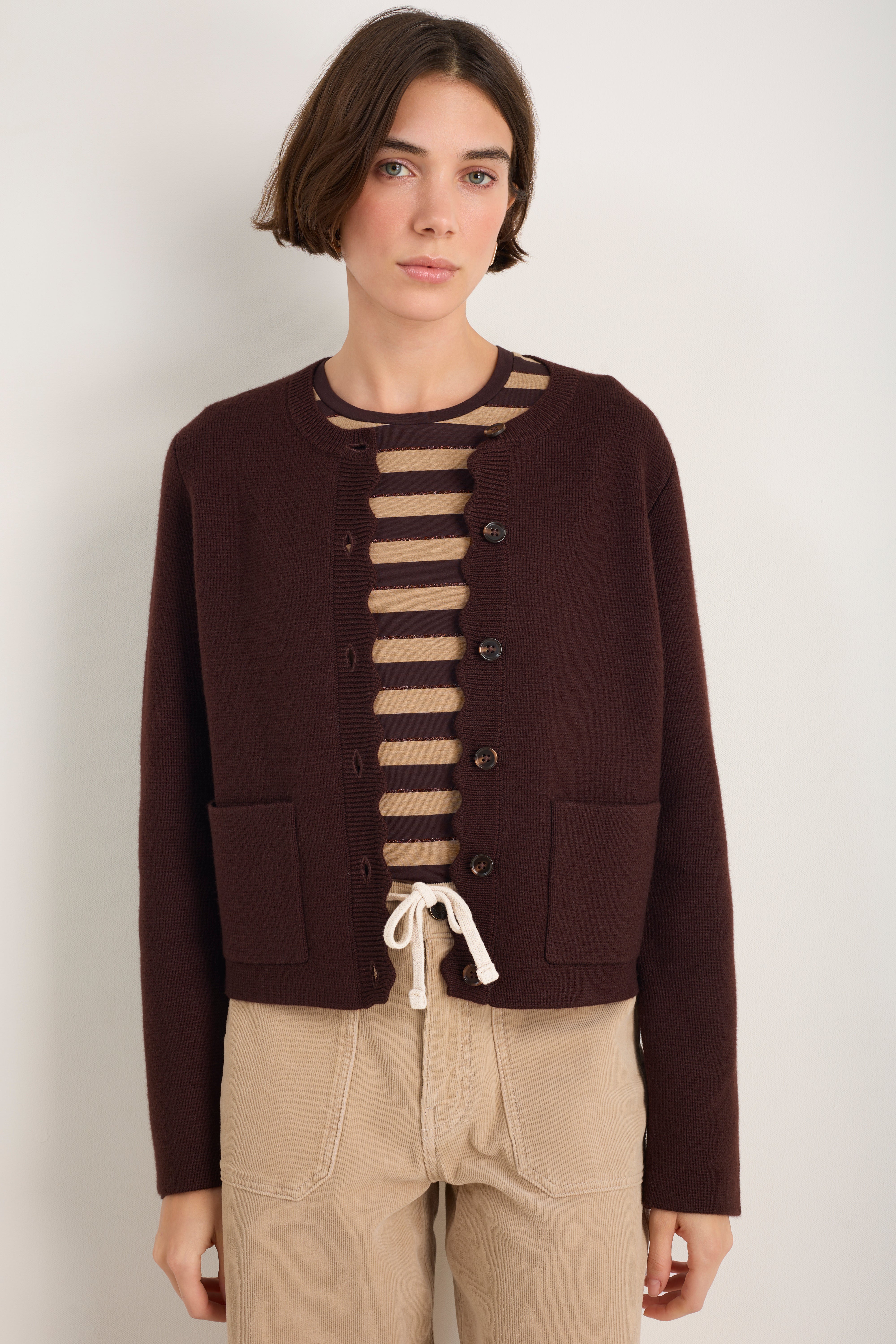Fleurine Knitted Jacket - Cocoa