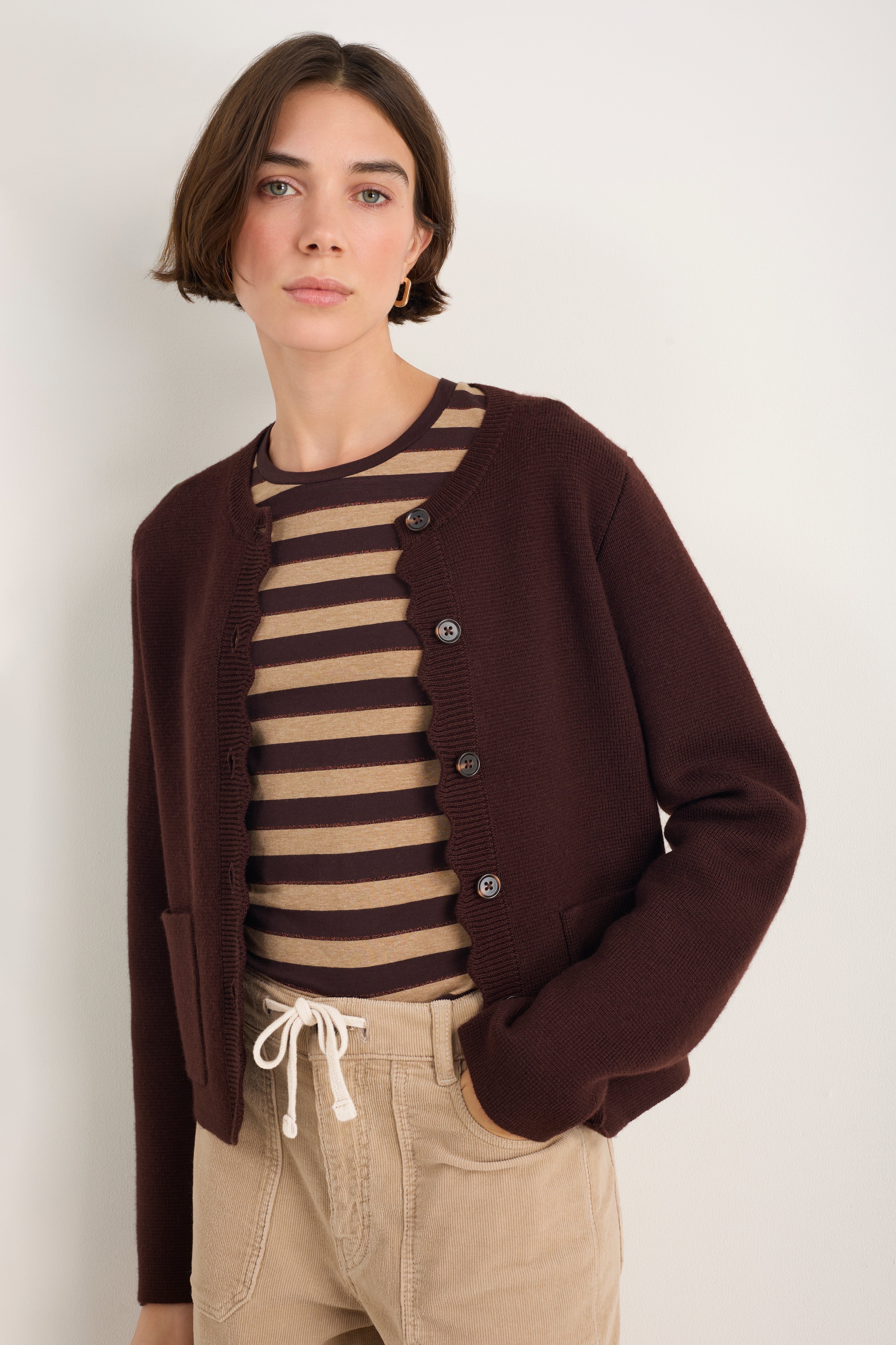 Fleurine Knitted Jacket - Cocoa