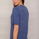 Fleurine Linen Cotton Knit Top - Denim Blue