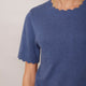 Fleurine Linen Cotton Knit Top - Denim Blue