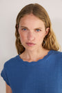 Fleurine Linen Cotton Tank - Coastal Blue