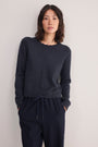 Florentine Scallop Jumper - Charcoal Grey
