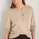 Fleurine Scallop Henley Jumper - Taupe