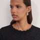 Fleurine Scallop Jumper - Black Sparkle