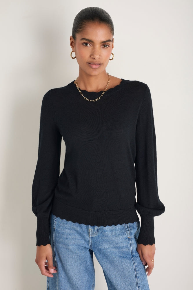 Fleurine Scallop Jumper - Black
