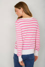 Fleurine Scallop Jumper - Candy Pink /Ivory Stripe