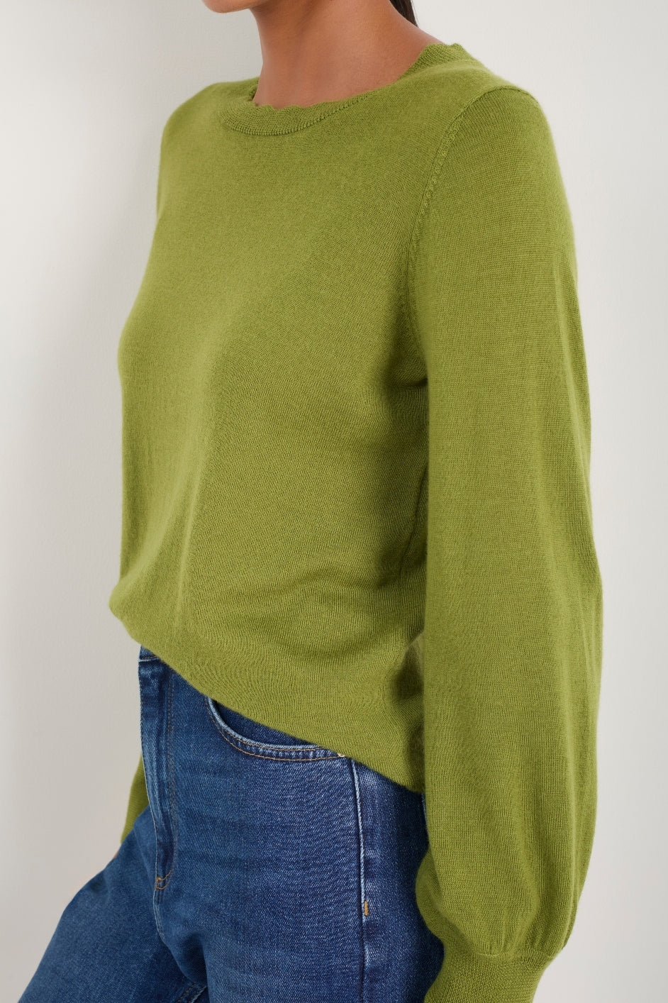 Fleurine Scallop Jumper - Deep Olive