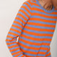 Fleurine Scallop Jumper - Denim Blue/Orange Stripe